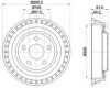 HELLA 8DT 355 302-701 Brake Drum